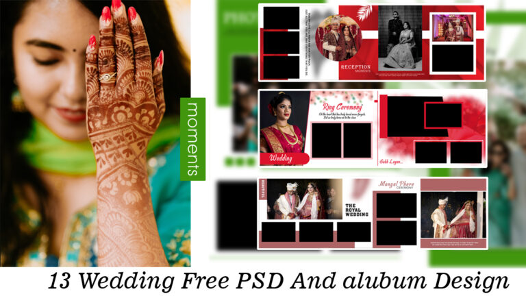 13 Wedding Free psd file 12X36 Wedding album Design